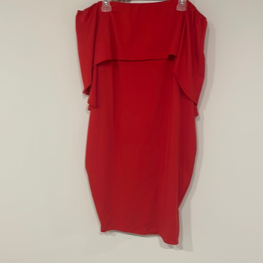Red Grace Karin Sexy batwing cape cocktail dress
